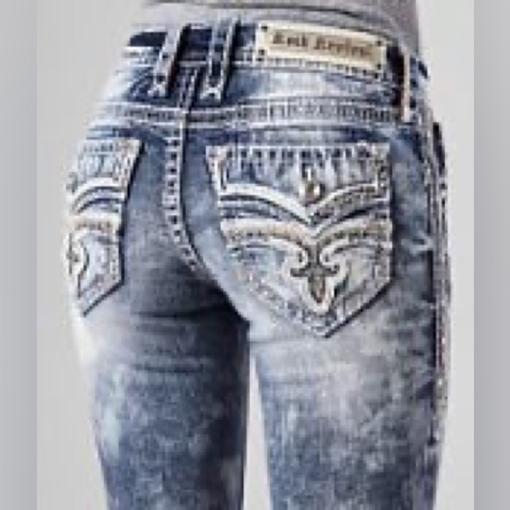 Rock Revival Distressed Blue Skinny Jeans